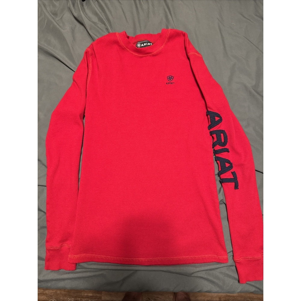 Ariat‎ Sweater Mens Large Red long sleeve Lightweight long sleeve